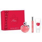 Nina Ricci Nina Dovanų rinkinys, Tualetinis vanduo 80ml + Kūno losjonas 75ml + roll-on Tualetinis vanduo 10ml