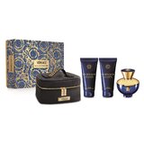 Versace Dylan Blue pour Femme Dovanų rinkinys, Parfumuotas vanduo 100ml + Dušo želė 100ml+ Kūno losjonas 100ml + kosmetikos krepšys