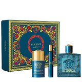 Versace Eros Dovanų rinkinys, Tualetinis vanduo 100ml + Tualetinis vanduo 10ml + Tepamas dezodorantas 75ml