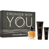 Giorgio Armani Stronger With You Dovanų rinkinys, Tualetinis vanduo 100ml + Tualetinis vanduo 15ml + Dušo želė 75ml