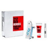 Carolina Herrera 212 Men Heroes  Dovanų rinkinys, Tualetinis vanduo 90ml + Dušo želė 100ml + Tualetinis vanduo 10ml