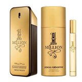 Paco Rabanne 1 Million Dovanų rinkinys, Tualetinis vanduo 100ml + Tualetinis vanduo 10ml + Purškliamas dezodorantas 150ml