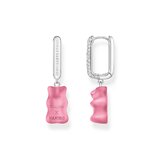 Thomas Sabo CR727-052-9 Silver Single Hoop Earrings Midiversion with pink Gold Bears 34,5 mm Ladies