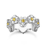 Thomas Sabo TR2337-051-4-54 Ring - Blume mit Steinen silber Damen
