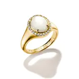 Thomas Sabo TR2542-M01-14-58 Halo Ring with Mother of Pearl for Women, Gold-Plated