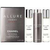 Chanel Allure Homme Sport Eau Extreme parfuminis vanduo, 3 x 20 ml (1x pakartotinai užpildomas + 2x pildomas)