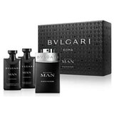 Bvlgari Man Black Cologne Dovanų rinkinys, Tualetinis vanduo 100ml + Priemonė po skutimosi 75ml + Dušo želė 75ml+ kosmetikos krepšys