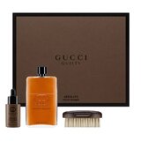 Gucci Guilty Absolute dovanų rinkinys, parfumuotas vanduo 150ml + barzdos aliejus 30ml + šepetėlis