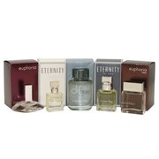 Calvin Klein mini set Dovanų rinkinys, Euphoria Woman 4ml + Eternity Woman 5ml + CK Free 10ml + Eternity Man 10ml + Euphoria Man 10ml - pažeista pakuotė