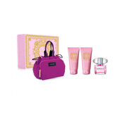 Versace Bright Crystal Dovanų rinkinys, Tualetinis vanduo 90ml + Dušo želė 100ml + Kūno losjonas 100ml + taška