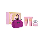 Versace Bright Crystal Dovanų rinkinys, Tualetinis vanduo 90ml + Dušo želė 100ml + Kūno losjonas 100ml + taška