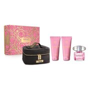 Versace Bright Crystal dovanų rinkinys, tualetinis vanduo 90 ml + kūno losjonas 100 ml + dušo želė 100 ml + maišelis
