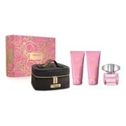 Versace Bright Crystal dovanų rinkinys, tualetinis vanduo 90 ml + kūno losjonas 100 ml + dušo želė 100 ml + maišelis