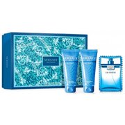 Versace Man Eau Fraiche Dovanų rinkinys, Tualetinis vanduo 50ml + Dušo želė 50ml + aftershave 50ml