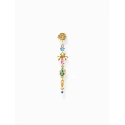 Thomas Sabo H2286-488-7 Gold-plated single earrings palm cactus w. coloured stones 