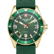 Swiss Alpine Military 7034.1814 Mens Watch Sierra gold green 42mm 10ATM