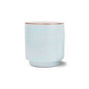 Paddywax GLOW SKY BLUE SEA SALT & PLUMERIA 3-wick kvapioji žvakė su vario dangteliu (17 uncijų / 482g)