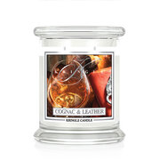 Kringle Candle Cognac & Leather vidutinė 2 dagčių kvapni žvakė (411 g)