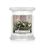 Kringle Candle Juniper & Laurel kvapioji žvakė, vidutinė 2 dagčiai (411 g)