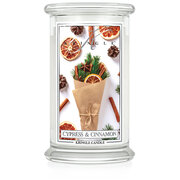 Kringle Candle Cypress & Cinamon didelė 2 dagčių kvapioji žvakė (624 g)