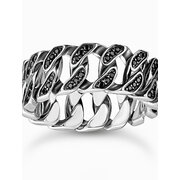 Thomas Sabo TR2501-643-11-64 Unisex Ring - Kettenglieder schwarze Steine silber
