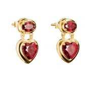 Thomas Sabo H2340-414-10 Stud earrings Heart garnet red Elyndra Gold-plated 18,0 mm Ladies