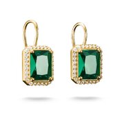 Thomas Sabo H2338-971-6 Earrings Green octagonal stones Gold-plated Ladies