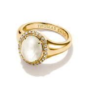 Thomas Sabo TR2542-M01-14-56 Halo Ring with Mother of Pearl for Women, Gold-Plated