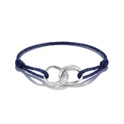 Thomas Sabo A2236-051-32-L24V Textile Bracelet Together Blue, Adjustable