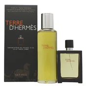 „Hermes Terre D'Hermes“ kvepalų dovanų rinkinys, pripildytas kvepiančio vandens 125 ml + pripildomas kvepiantis vanduo 30 ml