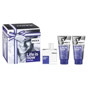 Mexx Life Is Now for Him Dovanų rinkinys, Tualetinis vanduo 50ml + Dušo želė 2 x 50ml 