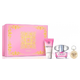 Versace Bright Crystal Dovanų rinkinys, Tualetinis vanduo 90ml + Kūno losjonas 100ml + raktų pakabukas